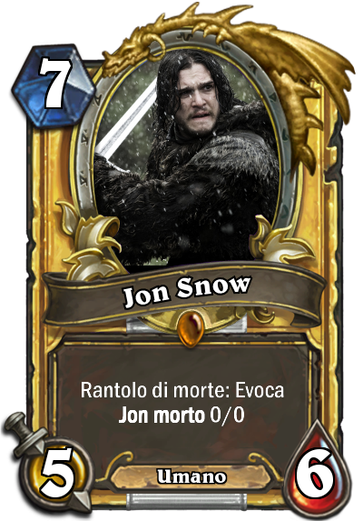 carta Jon Snow Game of Thrones