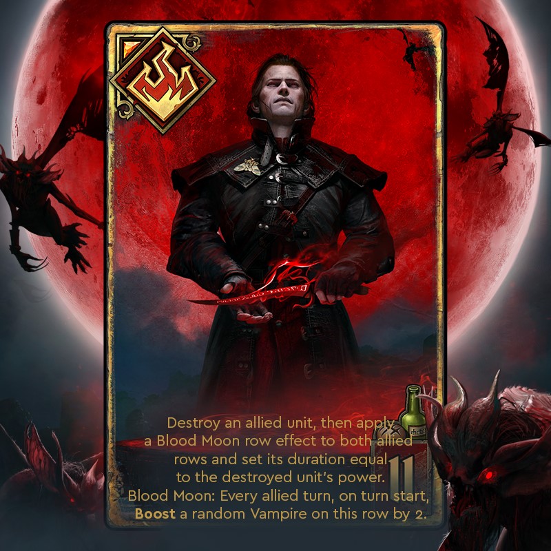 Carta "Maledizione cremisi" Gwent, espansione Crimson Curse