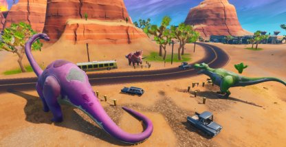 Dinosauro sfide Road Trip Fortnite