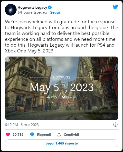 Hogwarts Legacy: brutte notizie su console old-gen, il gioco è rimandato a  maggio