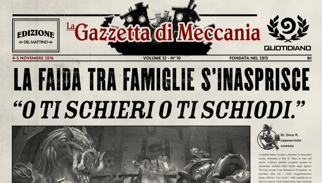 La faida tra famiglie s’inasprisce: online la nuova edizione della Gazzetta di Meccania!