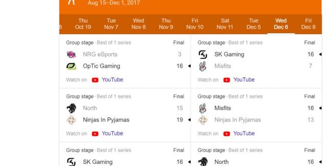 Google apre agli eSports: in Usa mostra schedule e risultati dei major stream di Youtube!
