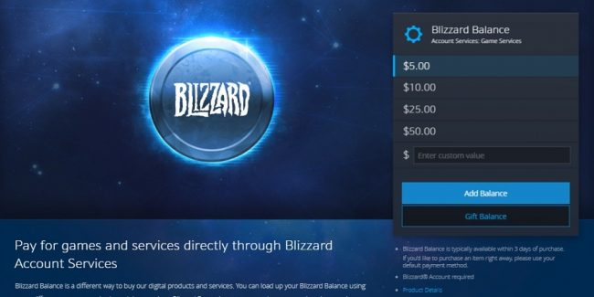 Da oggi è possibile regalare Saldo Blizzard ai propri amici!