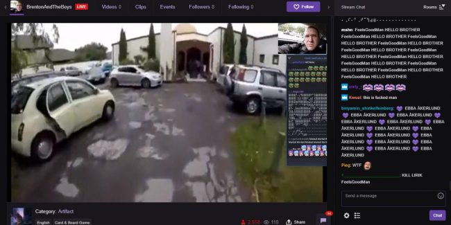 Artifact-Gate: Mostrato per oltre 30 minuti in Streaming il Video del Massacro in Nuova Zelanda davanti a 3.000 utenti