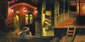 Sfondo de La città incantata presente sul sito dello Studio Ghibli