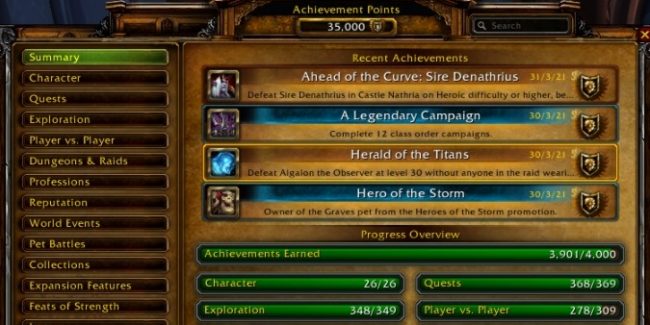 Per Rachao è ancora record: raggiunti i 35K punti achievement su World of Warcraft