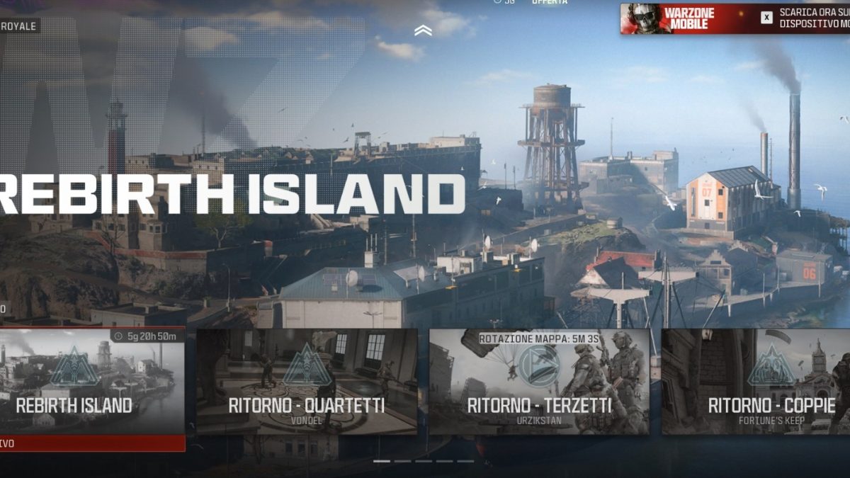 Rebirth Island compare nella Playlist di Warzone: “IN ARRIVO”
