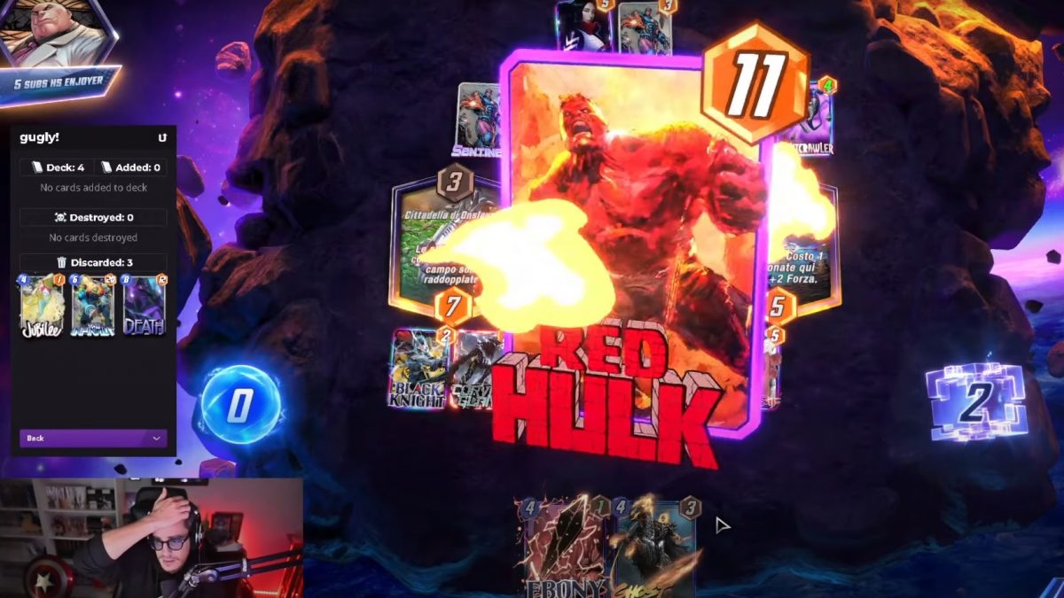 Marvel Snap & Red Hulk, luce sul “miglior mazzo HELA di sempre” proposto da Gugly